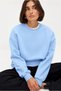 Women's Oversize Basic Crew Neck Sweatshirt Blue – 3 Thread Raster Fleece