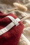 Burgundy and White Striped Ribbon Detailed Cotton Tracksuit Set for Baby Girls and Children - Soft Textured Two-Piece Set - 6