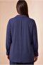 Jesica Kumaş Plus Size Shirt Navy Blue - 5