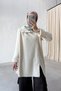 Double Zipper Knitwear Sweater - Beige