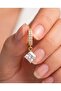 Tetra Square Zircon Stone Dangle Hoop Steel Xuping Earrings - 3