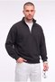 Men's black turtleneck 3-thread fleece-lined oversized sweatshirt - 4