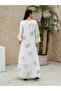 White Maxi Jalabiya with Gold Embroidery - 2