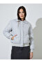 Grey Padded Jacket with Faux Fur Collar - 4