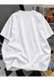 Women'S/Unisex Noodle Cat Oversize Colorful Printed Basic White T-Shirt - 3