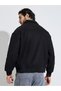 Men Black Wool-Like Buttoned Jacket - 5