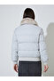 Grey Padded Jacket with Faux Fur Collar - 5