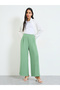 Sage Green Pleated Wide-Leg Trousers