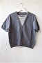Gray Melange Round Neck Short Sleeve Double-Look Single Product Knitwear Sweater 58 60 - 2