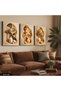Plant and Flowers in a Vase 3 Piece Canvas - Canvas Painting