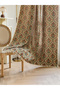 Floral Damask Print Non Black-Out Curtains, 150x240cm - 2