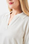 10829Ts Ecru Soft Textured Polo Collar Knitwear - 5