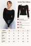 Women's Black Boat Neck Soft Knitted Long Sleeve Blouse - H6179 - 8