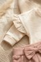 Aria Bloom Baby Girl Ruffle Detailed Heart Patterned Top and Bottom Set - %100 Cotton Dusty Rose & Cream Swea - 4