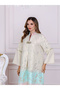Beige Ombre Maxi Jalabiya with Floral Print - 5