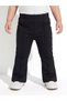 Baby Girl Black Pintuck Details Ponte Knit Flared Leggings