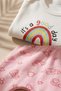 Baby Girl 100% Cotton Pink Rainbow Patterned 2-Piece Set - Long Sleeve Bodysuit and Stretchy Pants Set - 5