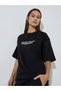 Black Slogan Print Short Sleeves Oversized T-Shirt - 3