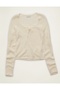 AE Pointelle Tie-Front Fitted Sweater - 3