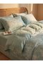 4-Piece Blue Jacquard Polyester Comforter Set - 2