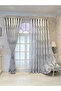 1-Piece Leaf Pattern Non-Blackout Curtain, 140x245cm Blue - 5