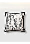 Floral Print Cushion Cover- 45X45Cm, Off White - 3