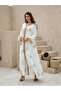 White Maxi Jalabiya with Gold Embroidery - 3