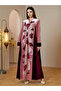 Pink Velvet Embroidered Maxi Jalabiya - 2