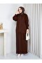 Women's Jacket Skirt Brown Knitwear Two-Piece Set Standard Size - 3