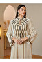 Beige Maxi Jalabiya with Intricate Embroidery for Women - 2