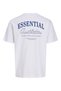 White JJEORGANIC Slogan Print Short Sleeves Relaxed Fit T-Shirt - 2