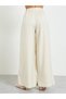 Beige Wide Leg Pants - 4