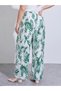 Plus Size Tropical Print Wide-Leg Trousers for Women - 3