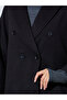 Black Cape Fit Double Breasted Coat - 4