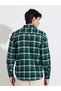 Dark Green Checked pocket Details Regular Fit Shirt - 5