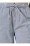 Charcoal Striped Wide-Leg Drawstring Pants - 3