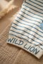 Wild Lion Striped 2-Piece Baby Boy Set - 100% Cotton Modern Safari Design - 4