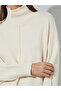 Cream Turtle Neck Oversized Knit Top - 4