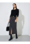 Black Textured Rib Long Sleeve Knit Top - 2