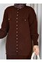 Women's Jacket Skirt Brown Knitwear Two-Piece Set Standard Size - 6