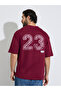 Men Maroon Oversized Back Screen Print Cotton Terry T-Shirt - 5