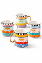 Written Patterned Porcelain Mug – Colorful Love Dream Hope Travel Coffee and Tea Cup with Gold Handle - 5