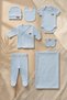 Baby Blue Premium Ribbed 7-Piece Cotton Newborn Hospital Discharge and Baby Set - 3