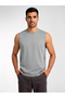 Grey Solid Performance Tank Top - 4