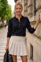 Black Shirt Collar Long Sleeve Half Placket Buttoned Casual Knitwear Sweater 57 60 - 4