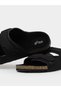 Black Double Strap Suede Look Casual Sandals - 3
