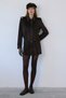 Velvet Brown Coat with Epaulet Detail - 6