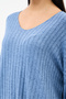 Blue Italian Self-Line Patterned Oversize Knitted Blouse with Shawl Size 40 - 46 - 5