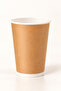 100 Pcs 8 oz Double Wall Kraft Coffee Cup Without Lid Double Wall Hot Drink Paper Cup - 2