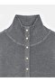 Stand Collar Snap Knitwear Sweater - 4